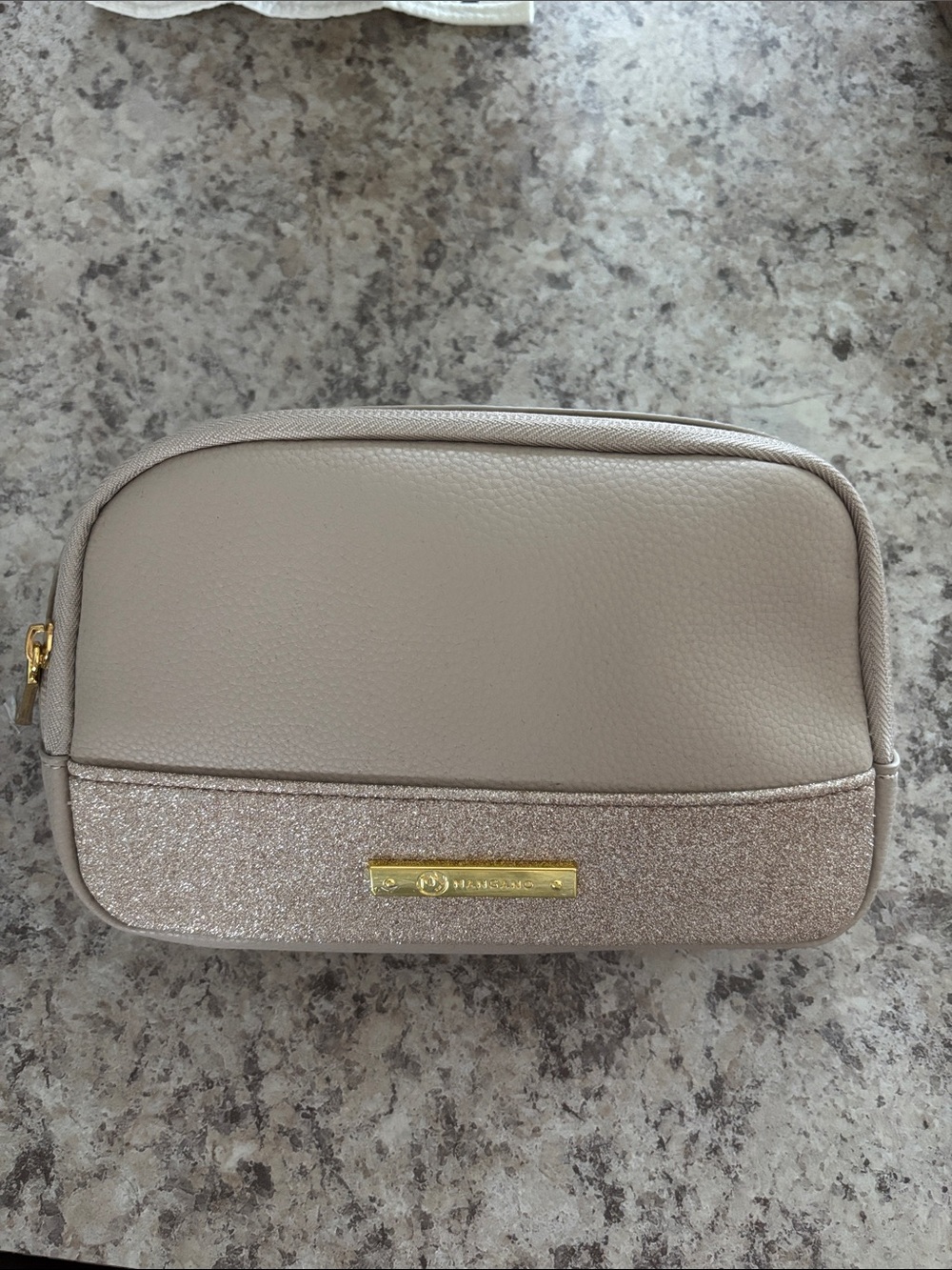 Neutral Glitter Accent Women’s bum bag- Gold Hardware